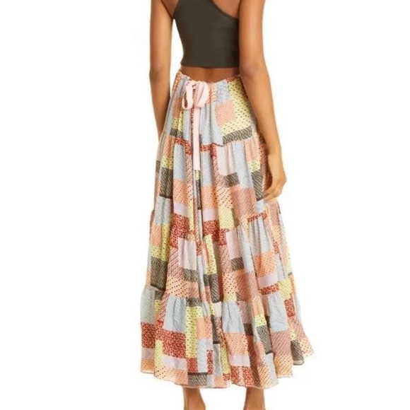 CINQ A SEPT PATCHWORK MAXI/MIDI DRESS SZ6 - Picture 4 of 7